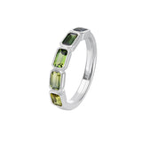 9ct white gold Athena Ring featuring 5 emerald cut natural Australian sapphires in blue, teal, green, and yellow (1.74ct total), available at York Jewellers Penrith and Warriewood (Sydney).