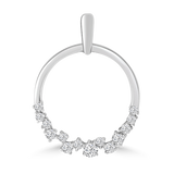 9ct white gold circle pendant featuring 14 diamonds, available at York Jewellers Penrith and Warriewood (Sydney).