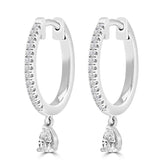 9ct white gold diamond huggie drop earrings featuring 28 diamonds available at York Jewellers Penrith and Warriewood (Sydney).