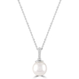 9ct white gold diamond and pearl necklace, available at York Jewellers Penrith and Warriewood (Sydney).
