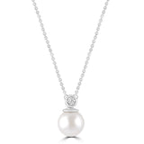 9ct white gold diamond and pearl necklace, available at York Jewellers Penrith and Warriewood (Sydney).