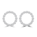 9ct white gold open circle shared claw diamond stud earrings (0.20ct total, H-I colour, I1 clarity), available at York Jewellers Penrith and Warriewood (Sydney).