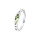 9ct white gold Saffron Ring featuring 11 round brilliant cut natural Australian green sapphires (0.26ct total), available at York Jewellers Penrith and Warriewood (Sydney).