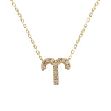 9ct yellow gold Aries pendant with carcelated round brilliant cut diamonds available at York Jewellers Penrith and Warriewood (Sydney).