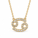 9ct yellow gold Cancer pendant with carcelated round brilliant cut diamonds available at York Jewellers Penrith and Warriewood (Sydney).