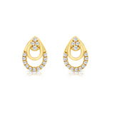 9ct yellow gold stud earrings featuring 30 round brilliant cut natural diamonds in carcelated setting available at York Jewellers Penrith, Sydney.