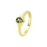 9ct yellow gold Ingrid Pear Ring featuring a single pear cut natural Australian parti sapphire (0.58ct), available at York Jewellers Penrith and Warriewood (Sydney).