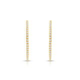 9ct yellow gold inside outside hoop earrings featuring lab grown round brilliant cut diamonds all around, available at York Jewellers Penrith. 