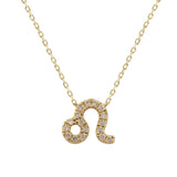 9ct yellow gold Leo pendant with carcelated round brilliant cut diamonds available at York Jewellers Penrith and Warriewood (Sydney).