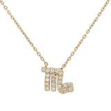 9ct yellow gold Scorpio pendant with carcelated round brilliant cut diamonds available at York Jewellers Penrith and Warriewood (Sydney).