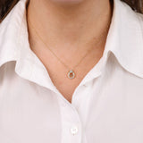 9ct yellow gold pear shape diamond pendant featuring 16 round brilliant cut diamonds in carceleted setting on fine chain, available at York Jewellers Sydney (Penrith and Warriewood).