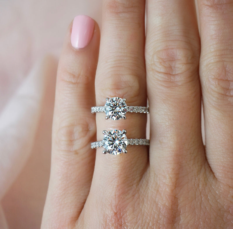 Jewelry Rose Gold Cushion Cut Diamond Engagement Rings Large