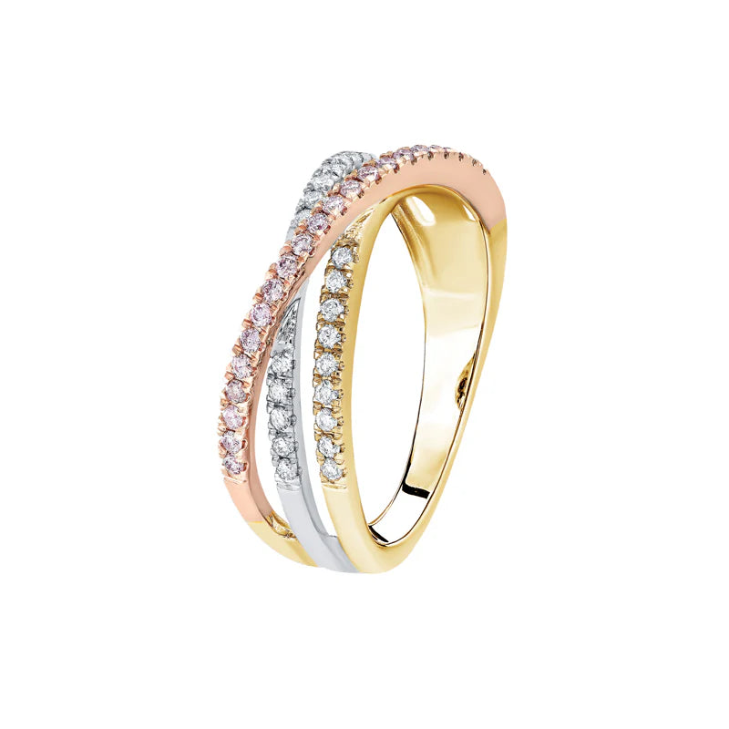 Blush Aida White, Yellow & Rose Gold Pink Diamond Ring