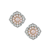 Blush Allegria Pink & White Diamond Stud Earrings