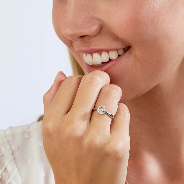 Blush Eloise Pink & White Diamond Cluster Ring