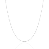 9ct White Gold 0.52mm Box Chain 40cm