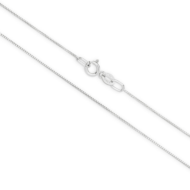 18ct White Gold 0.52mm Box Chain 40cm