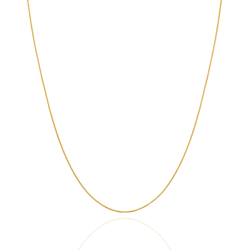 9ct Gold 0.52mm Box Chain 40cm