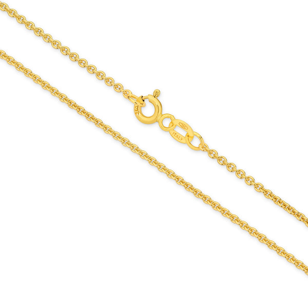 9ct Gold 1.58mm Cable Chain 45cm