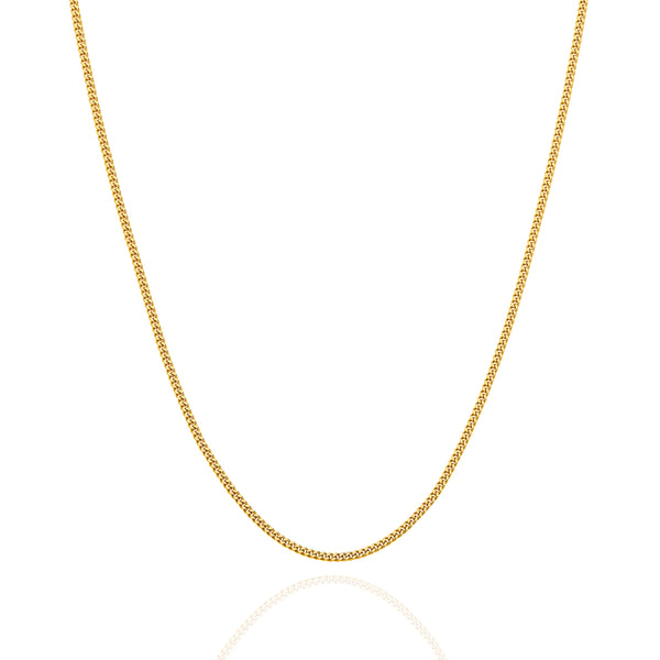 9ct Gold 1.40mm Diamond Cut Curb Chain 45cm