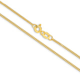 9ct Gold 1.40mm Diamond Cut Curb Chain 45cm