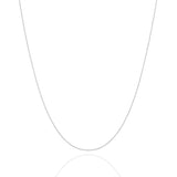 9ct White Gold 0.60mm Box Chain 45cm