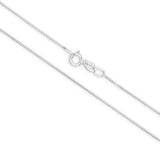 9ct White Gold 0.60mm Box Chain 45cm