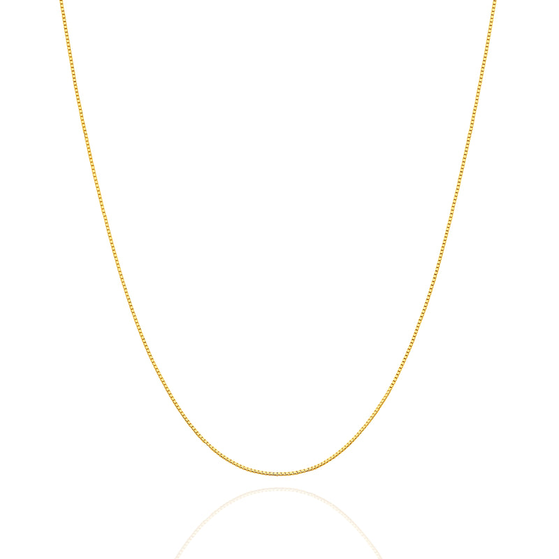 9ct Yellow Gold 0.60mm Box Chain 45cm