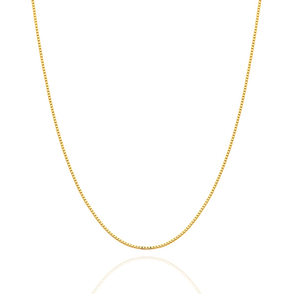 9ct Gold 0.80mm Box Chain 50cm