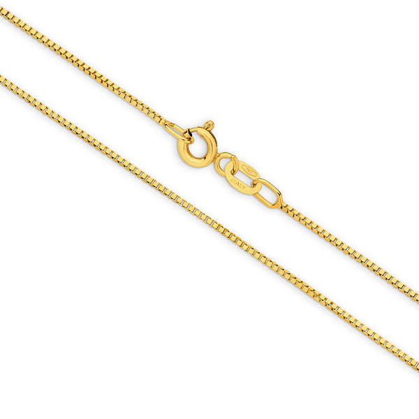 18ct Gold 0.80mm Box Chain 45cm