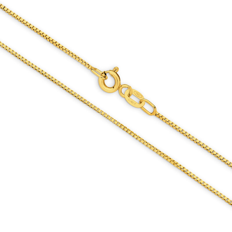 9ct Gold 0.80mm Box Chain 50cm