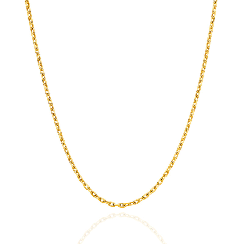 9ct Gold 2.20mm Diamond Cut Anchor Chain 50cm