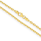 9ct Gold 2.20mm Diamond Cut Anchor Chain 50cm