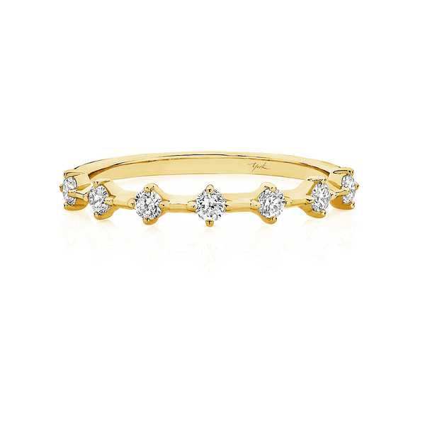 Claw Set Yellow Gold Diamond Wedding Ring