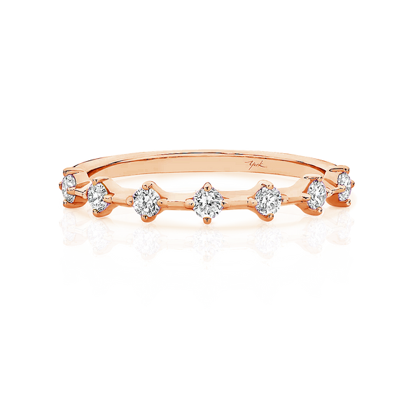 Claw Set Rose Gold Diamond Wedding Ring