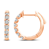 Lab Grown Diamond Rose Gold Huggie Earrings TDW=1.00ct