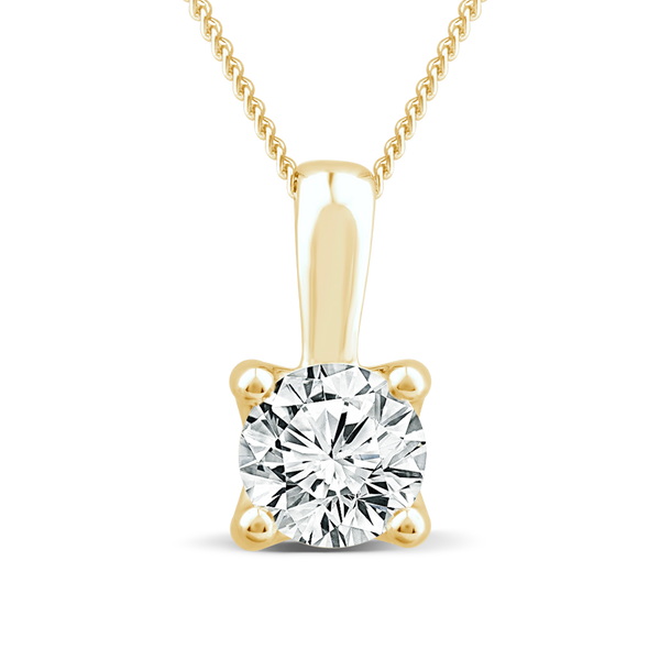 Diamond solitaire deals pendant yellow gold