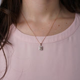 Morganite and Diamond Halo Pendant