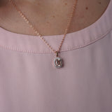 Morganite and Diamond Halo Pendant