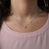 Clover Lab Grown Diamond Pendant-White Gold