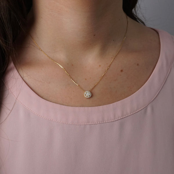 Round Brilliant Cut Halo Diamond Pendant