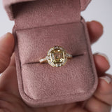 Gatsby-Yellow Tourmaline & Diamond Halo Ring