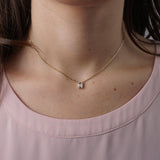 Baguette and Round Brilliant Cut Diamond Pendant