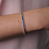 Platinum Multi Coloured Sapphire & Diamond Bracelet