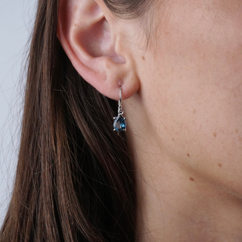 London Blue Topaz Shepherd Hook Earrings