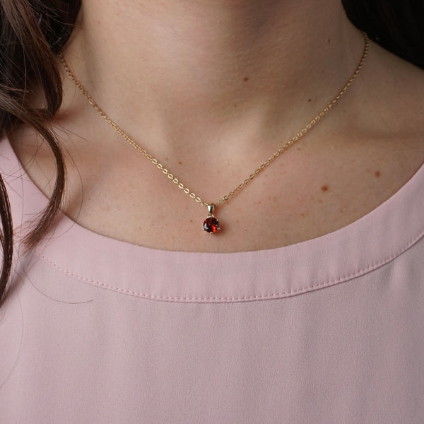 Garnet Pendant and Earring Set