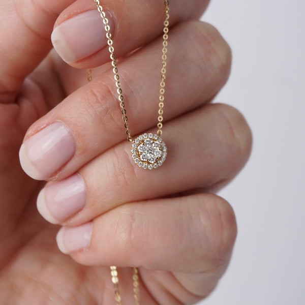 Round Brilliant Cut Halo Diamond Pendant