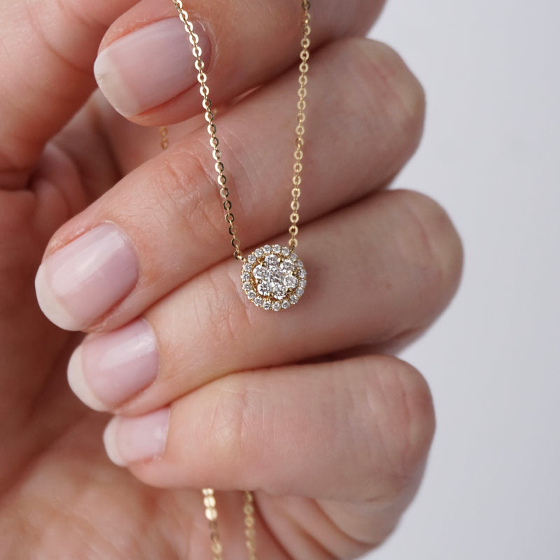 Round Brilliant Cut Halo Diamond Pendant