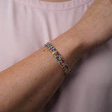 Multi-Stone Multi-Coloured Sapphire Double Row Bracelet