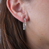 Emerald Cut Natural Diamond Hoop Earrings